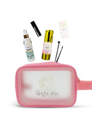 Pink clear bright skin cosmetics bag