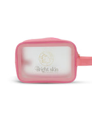 Pink clear bright skin cosmetics bag