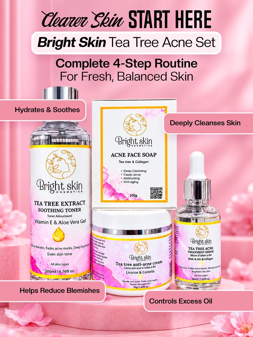 Bright Skin Tea Tree Acne Set