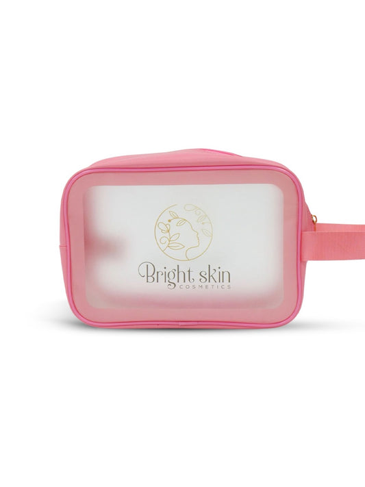 Pink clear bright skin cosmetics bag